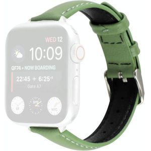 14mm slanke lederen band horlogeband voor Apple Watch Series 6 & SE & 5 & 4 44mm / 3 & 2 & 1 42mm