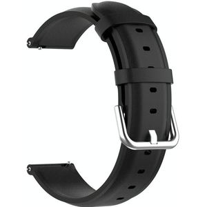 Voor Huawei Horloge 3/3 Pro 22mm Ronde Tail Lederen Vervanging Strap Horlogeband (Zwart)