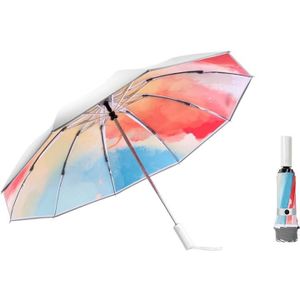 3021 Automatische regen en zon Dual-Purpose Paraplu Sun-proof en Anti-Rebound Folding Umbrella (Light Orange)