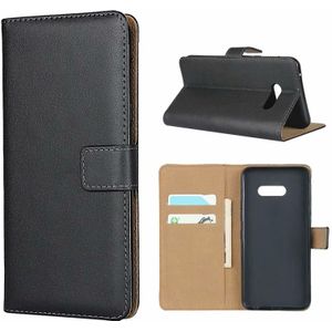 Voor LG V50S lederen horizontale flip holster met magnetische sluiting beugel & kaart slot & Wallet(Zwart)