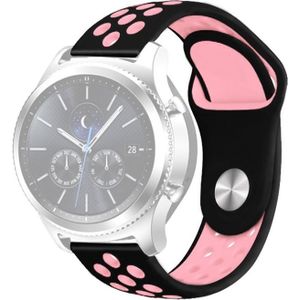 Voor Samsung Gear S4 Active 22mm Siliconen Vervangende Band Watchband (Zwart Roze)