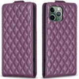 Voor iPhone 11 Pro Max Diamond Lattice verticale flip lederen telefoonhoes