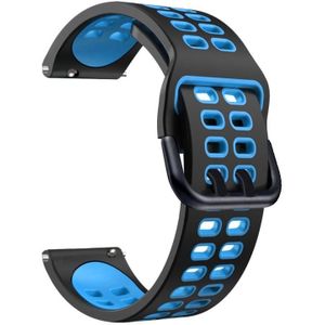 Voor Garmin Vivoactive 3 20mm gemengde kleuren siliconen horlogeband (zwart blauw)