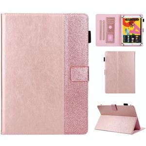 Glitter Poeder Stitching Hot-dressed Changing PU Lederen Case met Houder & Card Slots voor 10 Incn Universal Tablet (Pink)