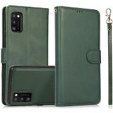 For Samsung Galaxy A41 Calf Texture 2 in 1 Detachable Magnetic Back Cover Horizontal Flip Leather Case with Holder & Card Slots & Wallet & Photo Frame(Green)