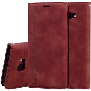 Voor Samsung Galaxy J4 Plus (2018) Frosted Business Magnetic Horizontal Flip PU Leather Case met Holder & Card Slot & Lanyard(Bruin)