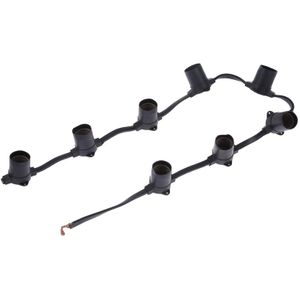 E27 lamphouder 8 hoofden opknoping draad kroonluchter lamp houder lamp basis voedingskabel  kabel lengte: 1M (zwart)