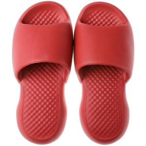 Vrouwelijke super dikke zachte bodem plastic slippers zomer binnenhuis verdedigende badkamer slippers  maat: 39-40 (rode wijn)