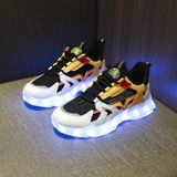 USB-opladen LED-lichtschoenen Koppels Casual sneakers Hiphop lichtgevende schoenen  maat: 38 (wit zwart)
