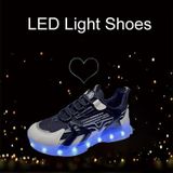 USB-opladen LED-lichtschoenen Koppels Casual sneakers Hiphop lichtgevende schoenen  maat: 38 (wit zwart)