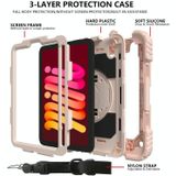 Schokbestendig PC + Siliconencombinatie Case met Houder & Handriem & Schouderriem voor Ipad Mini 6 (Rose Gold)