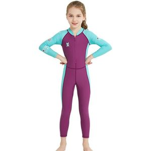 DIVE&SAIL Children Diving Suit Outdoor Badpak uit n stuk zonnebrandcrme  maat: L(Girls Rose Red)