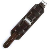 Voor Apple Watch 5 & 4 44mm / 3 & 2 & 1 42mm Crazy Horse Texture Bracelet Watchband(Donkerbruin)