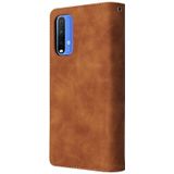 For Xiaomi Redmi Note 9 4G Multifunctional Phone Leather Case with Card Slot & Holder & Zipper Wallet & Photo Frame(Brown)