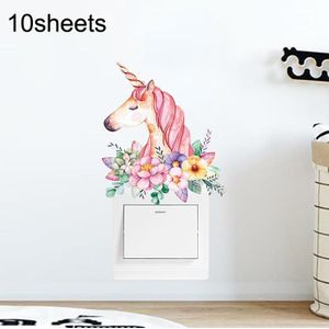 10 vellen Cartoon Muursticker Schakelaar Socket Verfraaiing Decoratieve Sticker (KG153)