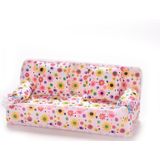 Mini meubels bloem sofa 20cm Bank + 2 kussens voor poppenhuis accessoires (doek sofa)