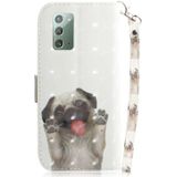 Voor Samsung Galaxy Note20 3D Gekleurde tekening Horizontale Flip Lederen case met Holder & Card Slots & Wallet & Lanyard(Pug)