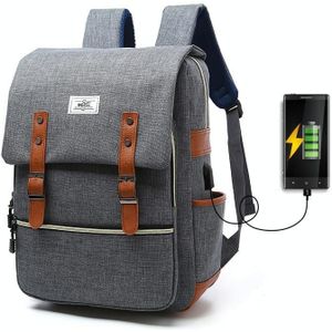 203 Outdoor Travel Shoulders Bag Computer Rugzak met externe USB-oplaadpoort (lichtgrijs)