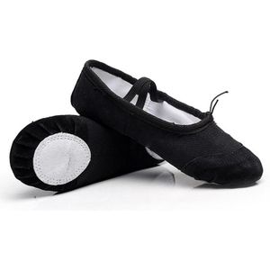 2 paar flats zachte ballet schoenen Latin yoga dans sport schoenen voor kinderen & volwassen  schoenmaat: 38 (zwart)