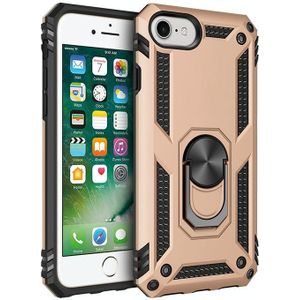 Voor iPhone SE 2020 Schokbestendige TPU + PC Beschermhoes met 360 graden roterende houder(Goud)