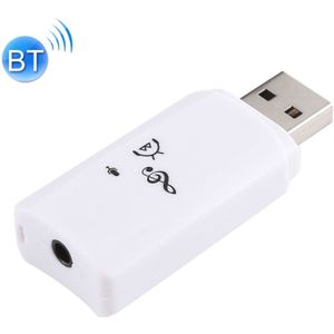 2 in 1 USB Bluetooth Dongle + Adapter van de Audio-ontvanger (wit)