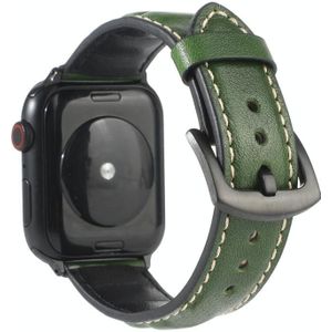 Echte lederen horlogeband voor Apple Watch Series 6 & SE & 5 & 4 44mm / 3 & 2 & 1 42mm(Groen)