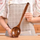 Anti-aanbak pot houten lepel teak schep servies lange handvat lepel