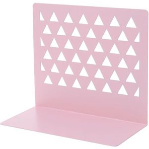 Metalen driehoekige holle desktop organisator boekensteunen ondersteuning stand houder plank Bookrack thuiskantoor benodigdheden (roze)