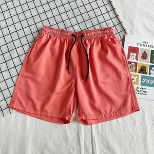 Zomer losse casual effen kleur shorts polyester trekkoord strand shorts voor mannen (kleur: watermeloen rood maat: XXXL)