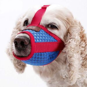 Doglemi Dog Muzzle Pet Levert ademende schors stopper snuit Dog Mouth Cover  Specificatie: L (Rood)