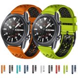 For Samsung Gear S3 Classic 22mm Two-Color Breathable Silicone Watch Band(Orange+Black)