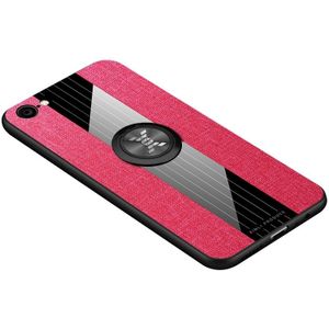 Voor vivo X9 plus XINLI stiksels doek textuur schokbestendig TPU beschermhoes met ring houder (rood)