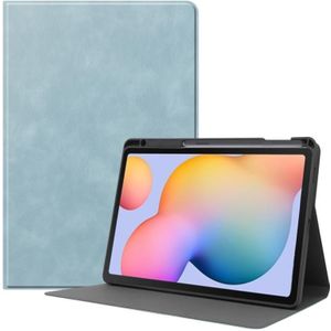 Voor Samsung Galaxy Tab S6 Lite P610 / P615 Cowhide Texture TPU Tablet Horizontale Flip Lederen case met Holder & Sleep / Wake-Up Functie & Pen Slot (Sky Blue)