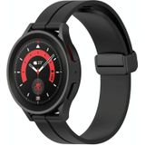 Voor Huawei Horloge GT Runner 22mm Effen Kleur Magnetische Sluiting Siliconen Horlogeband (Zwart)