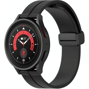 Voor Huawei Horloge GT Runner 22mm Effen Kleur Magnetische Sluiting Siliconen Horlogeband (Zwart)