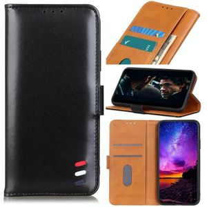 Voor Motorola Moto G Play (2021) 3-kleuren Pareltextuur Magnetische gesp horizontale flip pu lederen tas met kaartslots & portemonnee & houder(zwart)