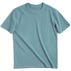 W2001220 Retro ronde nek Dikke koolstof geborsteld t-shirt mannen losse katoenen korte mouwen  maat: m (waas blauw)