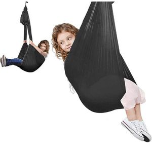 Kinderen Elastische Hangmat Indoor Outdoor Swing  Grootte: 1x2.8m (Zwart)