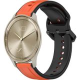 Voor Garmin Vivomove Trend 20 mm bolle lus tweekleurige siliconen horlogeband (oranje + zwart)