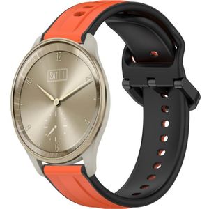Voor Garmin Vivomove Trend 20 mm bolle lus tweekleurige siliconen horlogeband (oranje + zwart)