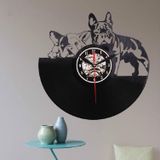 Europese retro woonkamer decoratie vinyl record hond muur klok muur lamp zonder licht