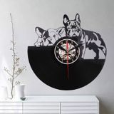 Europese retro woonkamer decoratie vinyl record hond muur klok muur lamp zonder licht