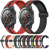 Voor Huawei Watch 2 20 mm opvouwbare magnetische sluiting siliconen horlogeband (roze + wit)