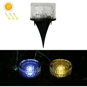 Outdoor Solar Begraven Lamp Ronde Glazen Vloer Straat Licht Tuin Ijsbakstenen Waterdichte Lamp (wit Licht)