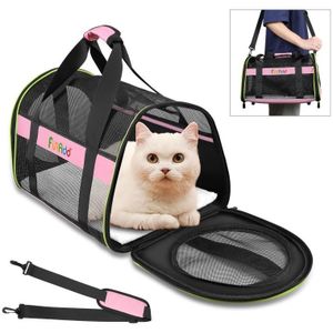 FUNADD Pet Travel Carrier Bag Schouder Opvouwbare Tote Bag (Roze)