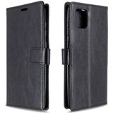 Voor Galaxy A81 Crazy Horse Texture Horizontale Flip Lederen case met Holder & Card Slots & Wallet & Photo Frame(zwart)