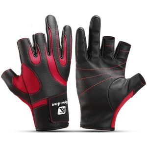 Kyncilor A0062 Outdoor Camping Drie-vinger handschoenen Antiskid Sport Vishandschoenen  Maat: L (Rood)