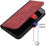 Voor Samsung Galaxy A21s Side Buckle Double Fold Hand Strap Lederen Telefoon Case (Rood)
