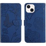 Skin Feel Butterfly Peony relif lederen telefoon case voor iphone 13