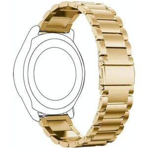 22mm drie platte gesp roestvrij staal vervangende horlogeband voor Huawei Watch GT2 Pro / Amazfit GTR 2 (goud)